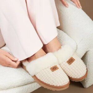 Ugg Cozy Woven Sheepskin Slipper Cream Size 6